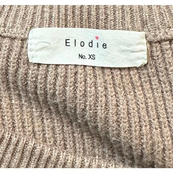 2/$30 Elodie Boxy Dolman Cropped Sweater Taupe Tan Long Sleeve Ribbed Size XS - Picture 10 of 12